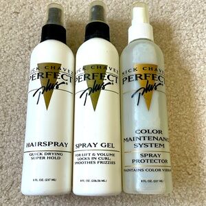Nick Chavez Perfect Plus Hair Care Products Bundle: Hairspray, Gel, Protector